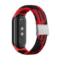 Ersatz Armband für Xiaomi Mi Band 8 Nylon, Farbe:Rot Schwarz