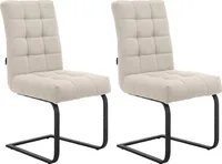 Tammi | Esstischstuhl 2er Set aus Stoff Beige