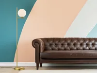 Trio Leuchten - Art Deco Art Deco Stehlampe Gold | Messing mit Opalglas - Flore | Wohnzimmer | Schlafzimmer - Stahl Länglich - LED geeignet E14