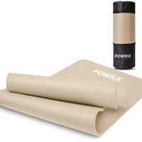 Powrx Gymnastikmatte Yogamatte (Beige 183 X 60 X 1 Cm) 183 X 60 Cm I Dicke: 1cm Oder 1,5cm Inkl. Tragegurt & Tasche