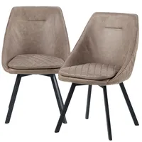 Essstuhl Drehstuhl Esszimmerstuhl Designstühle Kunstlederbezug in Antik Optik Küchenstuhl, Farbe:Taupe, Menge:2 St.