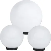 Kugelleuchte 3er Set Ø 30/20/20 cm opal Kugellampen weiß E27 o. Anschlußkabel Aussenleuchte