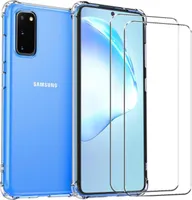 sada ochranných krytů 2v1 pro Samsung Galaxy A55 5G se skládá z 2x ochranného skla 9H a 1x silikonového pouzdra - průhledného krytu