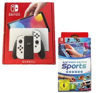 Nintendo Switch OLED Edition Bundle mit Spiel: Switch Sports (inkl. Beingurt)