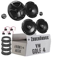 JVC CS-J Komplettset für vorne & hinten - Lautsprecher Einbauset für VW Golf 4 - justSOUND