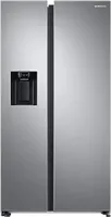 Samsung RS6GA854CSL/EG Freistehende Side-by-Side Kombi, 2 TÃ1/4ren, Metalldekor, 409 l Nutzinhalt KÃ1/4hlteil, 226 l Nutzinhalt Gefrierteil, 91,2 cm Breite, , 225 kWh/Jahr, 4 Sterne, 35 dB Geräuschemissionen, Inverter-Motor, Smartphone-Steuerung, NoFrost-System, EiswÃ1/4rfelspender, Wasserspender