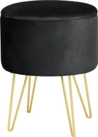 Pouf AKORD LILI aus Samtstoff mit Stauraum in Schwarz Durchmesser 35 cm Höhe 45 cm