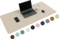 WURK [120 cm x 60 cm]  Schreibtischunterlage Kunstleder Inklusive Kabelclip - Mauspad - Große Schreibunterlage - Mauspad XXL - Rutchfeste Unterlagenmatte - Desk Mat (Nude)