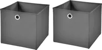 2 Stück Dunkelgrau Faltbox 32 x 32 x 32 cm  Aufbewahrungsbox faltbar