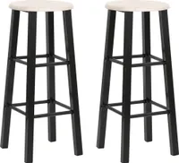 Möbel Barhocker 2 Stk. Schwarz MDF  - Barhocker 284388