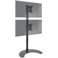 Duronic DM15D2V2 Monitorhalterung - Montiorständer mit Standfuß für 2 32" Displays - VESA 75/100 - Belastbarkeit 8 kg - Höhenverstellbar - Neigbar -15° bis +15° - Drehbar 360° - Vertikale Ausrichtung