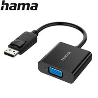 Hama DisplayPort auf VGA Adapter Full HD 1080p Adapter zum Anschluss von PC mit DisplayPort an Monitor mit VGA-Anschluss