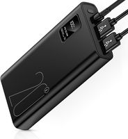 QuchiQ™ Powerbank 20000 mah -Schnellladefunktion Mobiler Akkulader -Powerbanks für  iPhone Samsung Huawei iPad -Micro USB & USB-C Eingang - LED-Lampen