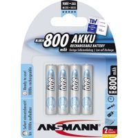 ANSMANN Akku AAA 800mAh Micro NiMH 1,2V – 1000x wiederaufladbar (4 Stück)