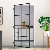 Drzwi wewnętrzne czarne 102x201,5 cm szkło hartowane i aluminium slimline