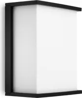 LUMILED Venkovní nástěnné svítidlo nástěnný svícny terasa fasáda IP44 černá bílá obdélníková hliník PC 230V 2x E27 max 12W