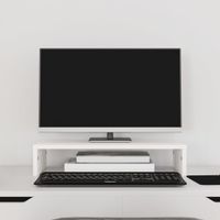 Monitorständer Weiß 50x27x10 cm Massivholz Kiefer , Monitorständer Design 2024