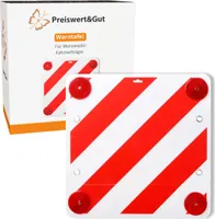 Warntafel Rot-Weiß 50x50 inkl. 4 Metallösen Warnschild abgerundeten Ecken 4 Rückstrahlern witterungsbeständig Kunststoff