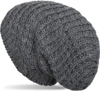 styleBREAKER Uni Strick Beanie Mütze grob gestrickt, Slouch Longbeanie, Grobstick Winter Strickmütze 04024158