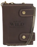 Atraktívna pánska kožená peňaženka s mosadznou retiazkou - Always Wild