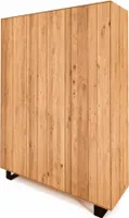 Kleiderschrank Leeds Wildeiche massiv 149x50x210 Metallfußgestell mit 3 Türen