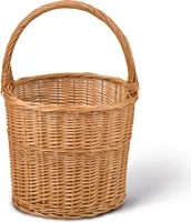 Handkorb rund, braun, Vollweide, Tragekorb, Weidenkorb, Sammelkorb