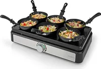 Party-Wok-Set | Grill | 6 Personen | Spatel | Zemperatureinstellungen | Antihaft-Beschichtung | Rechteck