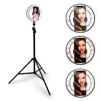 Grundig Selfie Ringlicht - auf Stativ - Ringleuchte - Ringlight für Handy - LED - Flexibel - 210 cm