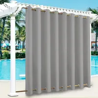 1 kus Venkovní záclona Vodotěsná, neprůhledná záclona Větruvzdorná ochrana proti UV záření Záclony pro balkon Zahradní dvůr (254 * 213 cm, tmavě šedá, s očky nahoře a dole)