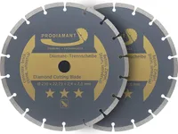 PRODIAMANT 2er Set Diamanttrennscheibe 230mm Beton, Stein, Ziegel, universal für Winkelschleifer