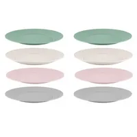 8er Set Camping Teller Kunststoff Wiederverwendbarer Campingteller Ø 24 cm Outdoor Geschirr Picknick Essteller Campinggeschirr Tellerset