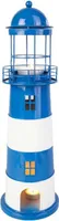 Teelichthalter - Leuchtturm - blau/weiß - ca. 14 x 45 cm - 1 Stück