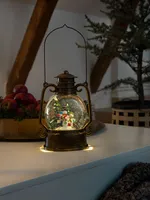 LED Kugellaterne Schneemänner groß wassergefüllt Timer Warmweiß batteriebetrieben