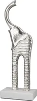 Gilde Skulptur "Elephant" silberfarben, auf Marmorbase H: 38 cm B: 13 cm T: 8 cm 50658