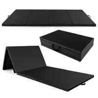COSTWAY 300 x 117 x 5 cm měkká podlahová žíněnka, skládací gymnastická žíněnka ze syntetické kůže se zapínáním na šplhání a držadly na přenášení