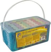 Pustefix MALEFIX Straßenmalkreide 50er Packung I Malkreide für Kinder und Erwachsene I Vielfalt an Farben I Leuchtend und Kräftig I Wasserlösliche und hochwertige Kreide I für Straße u. Hof