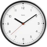 Hama Wanduhr Wanduhr "Linea", Schwarz, geräuscharm