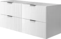 Rodan | Waschbeckunterschrank 120cm | Weiß matt | B/H/T 120/57/46cm | 2 Softclose-Schubladen | Badezimmerschränke, Badmöbel, Waschbecken Unterschränke