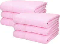 Betz 6 Stück XXL Badetücher 100 x 200 cm PALERMO  Saunatuch 100% Baumwolle  Farbe: rose