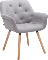 Design-Shop Stolička s podrúčkami Cass látka, nohy natura - Sivá