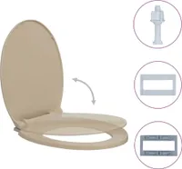 vidaXL Toilettensitz mit Absenkautomatik Beige Oval