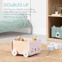 Navaris Spielzeugkiste Kiste Aufbewahrung für Spielzeug - Aufbewahrungsbox für Kinderzimmer - 26,4x20x25,8cm Spielkiste für Kinder - mit Rädern