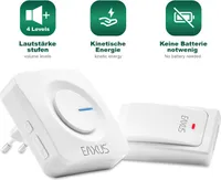 EAXUS® Funk Türklingel Set mit 36 Melodien | LED Türglocke Gong Kabellos Stecker Keine Batterien notwendig✔Lautstärkeregler✔Wasserdicht✔