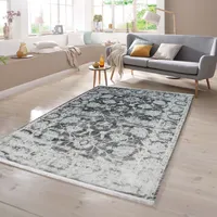 Teppich mit Fransen in Grau Größe - 120 x 170 cm