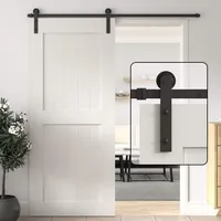 System do podwójnych drzwi przesuwnych Szyna stalowa czarna 150 cm