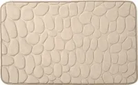 Rutschfeste Badematte aus Memory-Schaum – Weich & schnell trocknend, inkl. Toilettenvorleger, Beige – STONESTEP