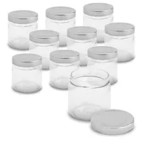 itenga Set 10 Marmeladengläser rund mit silbernem Deckel 212ml