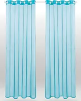 2er Pack Gardine Transparent Noella Ösen, Größe: 140 x 245cm (Türkis)