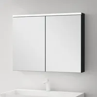 Mai & Mai Spiegelschrank Bad mit LED Beleuchtung Badezimmerschrank Hängeschrank Badezimmerspiegel BxTxH 90x15x70 cm Anthrazit matt Spiegelschrank-03