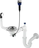 Siphon für Granitspülbecken, 1-Becken - weiß/chrom